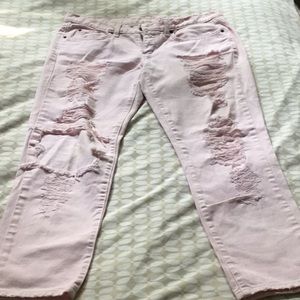Pink Distressed jeans